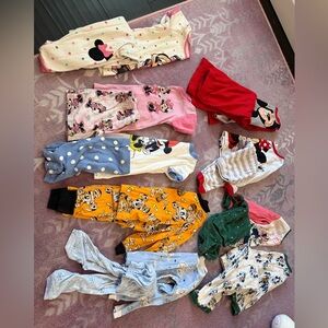 Disney Character Minnie Mickey and frozen Pajama lot for Kids bundle 4t
